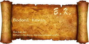 Bodoni Kevin névjegykártya