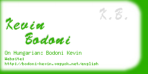 kevin bodoni business card